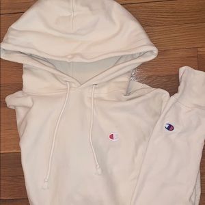champion cream hoodie